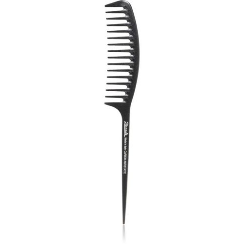 Janeke Carbon Fibre Fashion Comb with a long tail and wavy frame comb 21,5 x 3 cm 1 pc