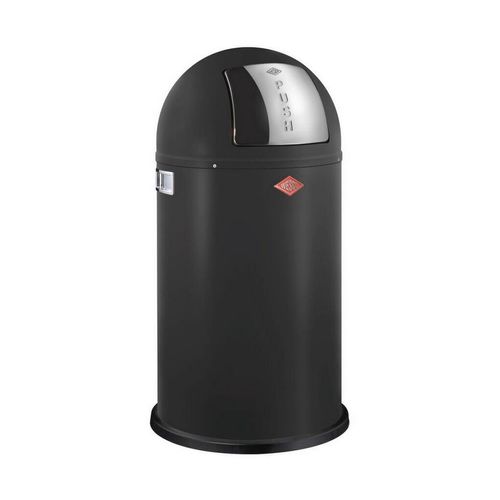 Wesco Abfallsammler Pushboy, Schwarz, Edelstahl, Metall, 50 L, 75.5 cm, Küchen, Küchenausstattung, Mülleimer