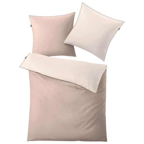 Kleine Wolke Wendebettwäsche Linda, Beige, Textil, 135x200 cm, Textiles Vertrauen - Oeko-Tex®, hautfreundlich, angenehm wärmend, schadstoffgeprüft, 100% feinster Baumwollsatin mit Seiden-Finish, weiche und anschmiegsame Oberfläche, edel glänzend, Schlaftextilien, Bettwäsche, Bettwäsche, Wendebettwäsche