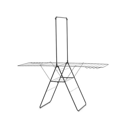 Brabantia Turmwäschetrockner , Schwarz , Metall , 66.1x98.9 cm , Kindersicherung, klappbar, Kleiderbügelhalter, platzsparend, rostfrei , Haushaltsreinigung, Wäschepflege, Wäscheständer