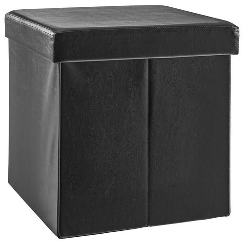 Carryhome Sitzbox, Schwarz, Textil, Uni, 38x38x38 cm, faltbar, als Aufbewahrungsbox verwendbar, Stauraum, Wohnzimmer, Hocker, Sitzwürfel