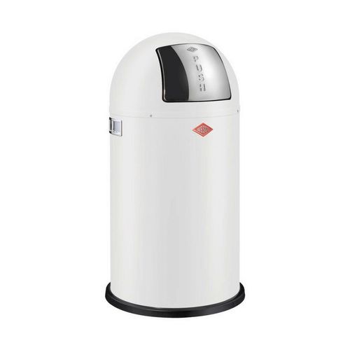 Wesco Abfallsammler Pushboy, Weiß, Edelstahl, Metall, 50 L, 75.5 cm, Made in Germany, Küchen, Küchenausstattung, Mülleimer