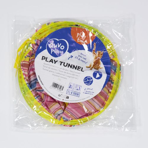 Mehrfarbiger Spieltunnel mit Streifenmuster 25x55cm