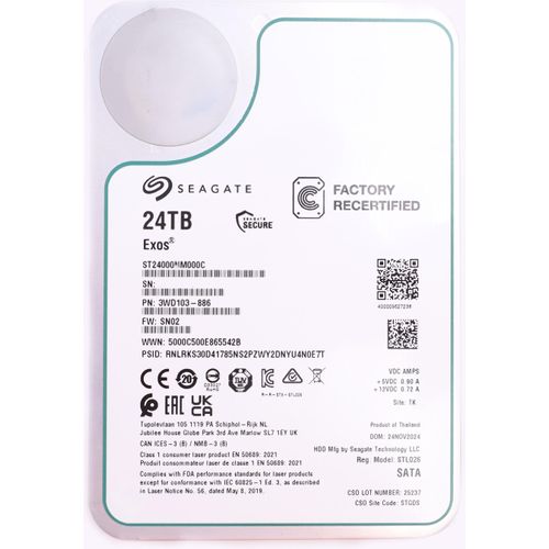 Exos 24 TB Generalüberholt (SATA 6 Gb/s, 3,5")