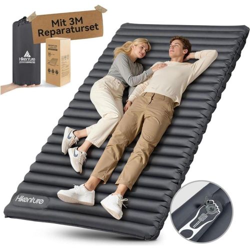 HIKENTURE Doppel Isomatte für 2 Personen Navyblau 120x200cm mit Fußpumpe