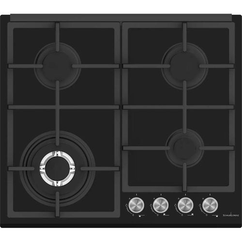 SCHAUB LORENZ SSPC604GFG Gaskochfeld Gusseisengrill 4 Brenner, Schwarz