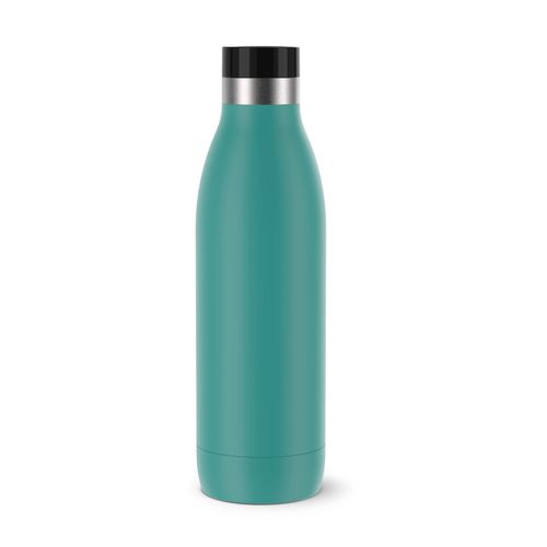 Isolierflasche EMSA "Trinkflasche Bludrop", blau (petrol), H:26,1cm, Edelstahl, Trinkflaschen, Edelstahl, Quick-Press Deckel, 360 Trinkgenuss, 12h warm/24h kühl