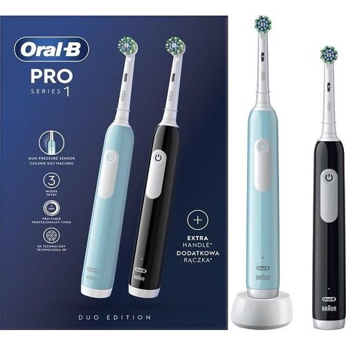 Oral-B | Electric Toothbrush | Pro Series 1 Duo | Rechargeable | For adults | Number of brush heads included 2 | Number of teeth brushing modes 3 | Blue/Black
