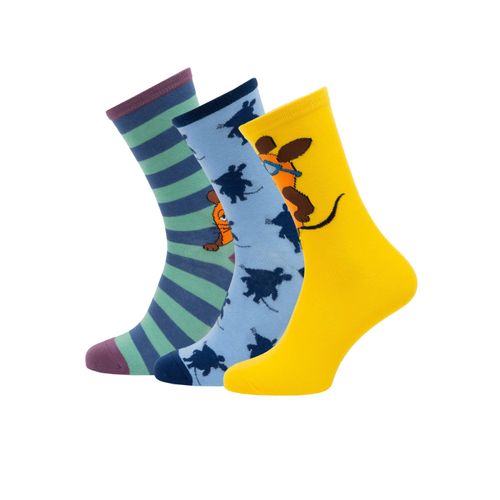 Socken KOAA "Maus", Mädchen, Gr. 35-40, bunt (mehrfarbig), Baumwolle, mehrfarbig, Socken, 3er-Pack mit buntem Design