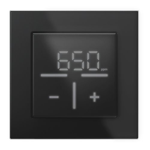 HOMEMATIC IP Smart-Home-Zubehör "Bundle Glas-Wandthermostat CO2 + Glasrahmen", schwarz, B:31cm H:12cm T:37cm, Smart-Home-Stationen