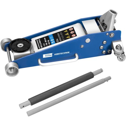 Rangierwagenheber GÜDE "GRH 2,5/460 AL", silber (blau, schwarz, silberfarben), B:30cm H:15,5cm L:56cm, Fahrzeugheber, bis 2,5 t
