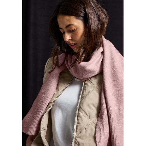 Schal STREET ONE, Damen, Gr. onesize, rosa (rosewood pink melange), Stoff, 75% Polyester, 22% Polyacryl, 3% Elasthan, unifarben, Modetücher, Feinstrick