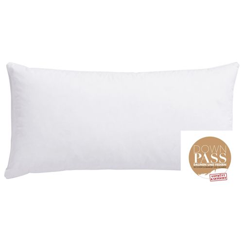 Federkopfkissen MY HOME "Ulani, Kopfkissen 40x80 cm und 80x80 cm", weiß, B:40cm L:80cm, Bezug: 100% Baumwolle. Füllung: 85% Federn, 15% Daunen, Kopfkissen, Kissen Allergiker geeignet (Hausstauballergiker, NOMITE