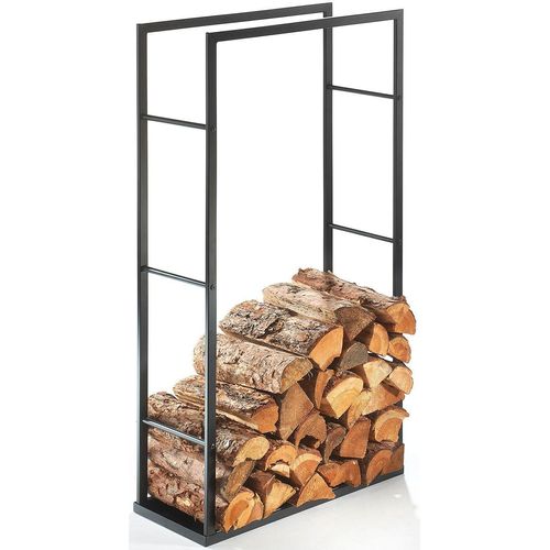 Kaminholzregal LOCKER "42567-06", schwarz, B:60cm H:115cm T:25cm, Metall, Kaminholzlager, Kaminholzregal