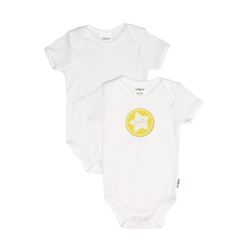 Body LILIPUT, Jungen, Gr. 50/56, EURO-Größen, weiß, 100% Baumwolle, bedruckt, kurz, Rundhals, Bodys Body, mit süßem Print