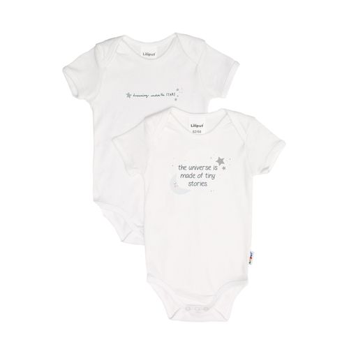 Body LILIPUT, Jungen, Gr. 50/56, EURO-Größen, weiß, 100% Baumwolle, bedruckt, kurz, Bodys Body, mit trendigem Statement-Print