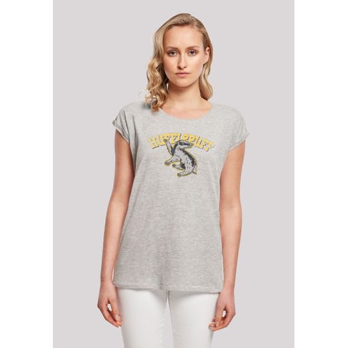 T-Shirt F4NT4STIC "Harry Potter Hufflepuff Sport Emblem", Damen, Gr. 3XL, grau (erdgrau), Obermaterial: 100% Baumwolle, regular fit, Rundhals, ohne Bündchen, Shirts T-Shirt, Print
