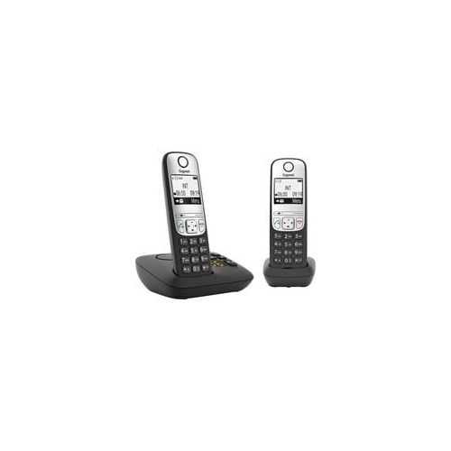 A690 A Duo, analoges Telefon schwarz, DECT, Anrufbeantworter