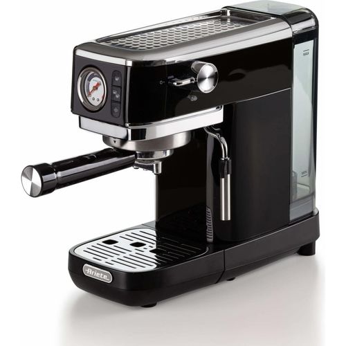 Ariete 1381 Kaffeemaschine mit Manometer, kompatibel mit Kaffeepulver und ESE-Pads, 1300 W, 1,1 L Fassungsvermgen, 15 bar Druck, 1/2 Tassenfilter, Cappuccino-Gert, Schwarz