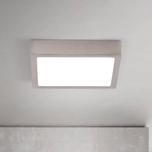 LED-Deckenlampe Disc nickelfarben satiniert, Länge 14 cm CCT