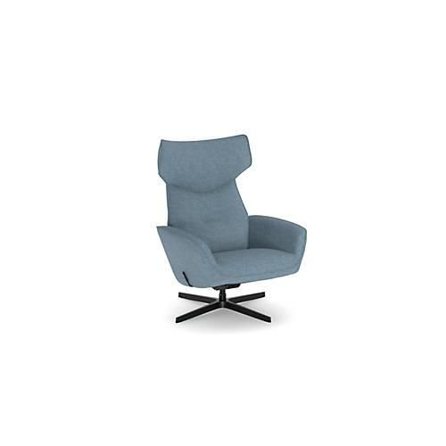 Nowy Styl Drehsessel Otuli, mit Armlehnen, Wippfunktion, B 510 x T 525 x H 455 mm, Polyesterbezug/Aluminium, denimblau/schwarz
