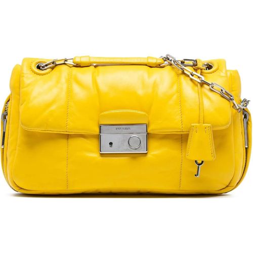 Prada Hobo Bags - Nappa Bomber Sound Lock Chain Flap - Gr. unisize - in Gelb - für Damen Image
