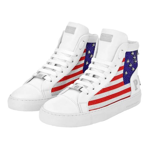 Philipp Plein Low-Top Sneaker - Mid-Top Turnschuhe Mit Nieten Verziert - Gr. 38 (EU) - in Weiß - für Damen Image