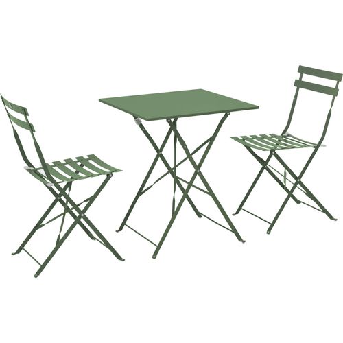Gartenbistrotisch und 2 Klappstühle Grüner Kaktus - Oviala Rome