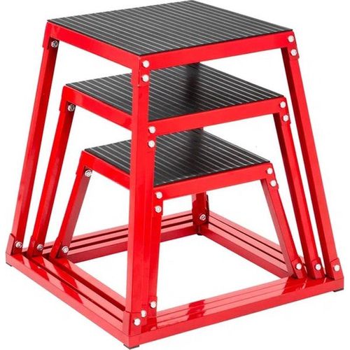 Happyment Jump Box – Plyo Box Set 3er – 30/45/60?cm – Krafttraining – Rot