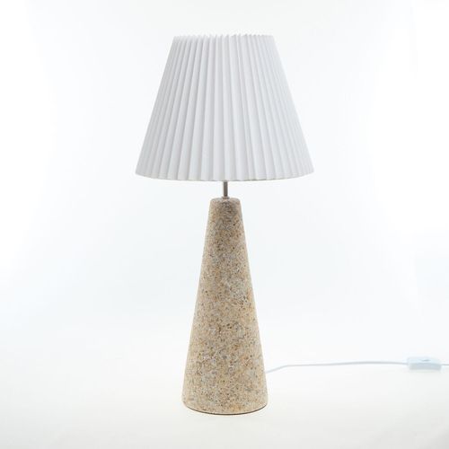 Beigefarbene Tischlampe im Steindesign 55x27cm Image