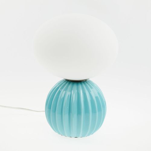 Blaue runde Tischlampe 27x18cm