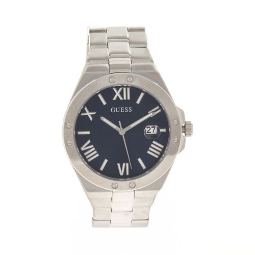 Armbanduhr aus Edelstahl mit blauem Zifferblatt