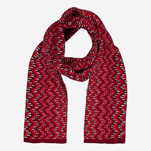 Roter Schal aus Wolle mit Zickzack-Muster