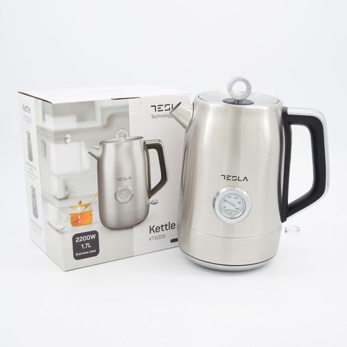 Silberfarbener runder Wasserkocher 1,7l