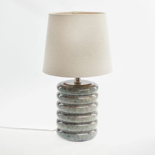 Blau-beige Tischlampe 44x25cm