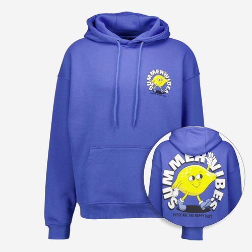 Blauer Kapuzenpullover mit Druck Image