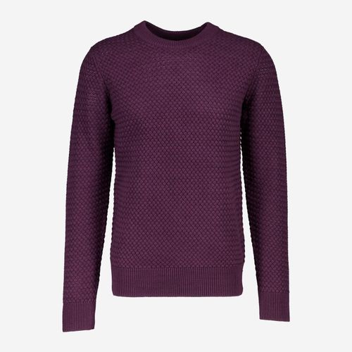 Dunkelrote strukturierter Pullover Image