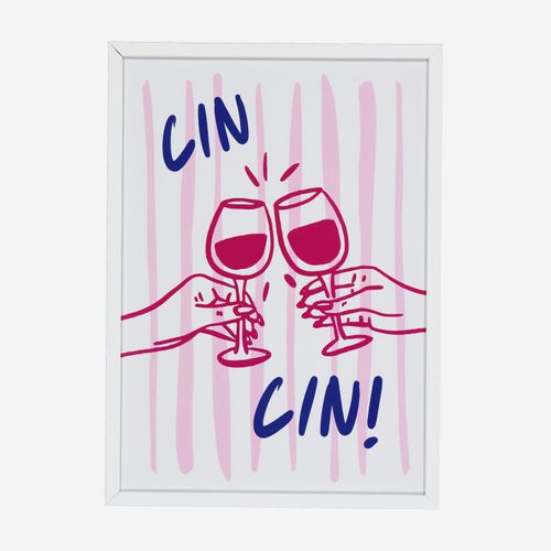 Bild mit Toast mit Weingläsern-Motiv 30x40cm