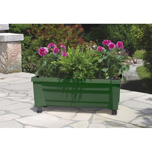 Pflanzkübel KHW, grün, B:79cm H:33cm T:35cm, Kunststoff, Pflanzgefäße, Kunststoff, BxTxH: 79x35x33 cm