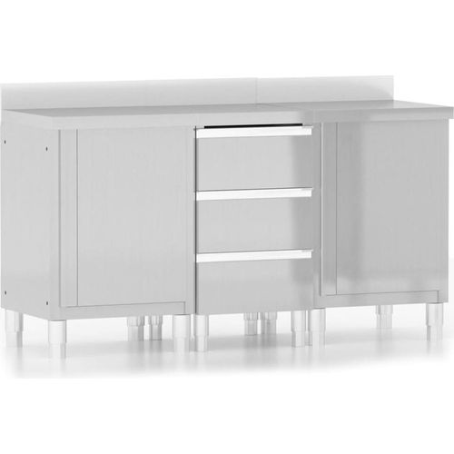 vidaXL Gewerbliche Küchenschränke 3-tlg. Edelstahl