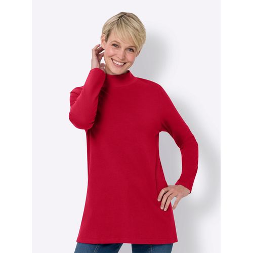 Longshirt CLASSIC BASICS "Longshirt", Damen, Gr. 50, rot, 100% Baumwolle, unifarben, Shirts Longshirt