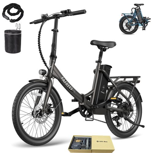 E-Bike 20 zoll 155 - 195 cm Rostfreie Aluminiumlegierung 36 V 18,2 Ah 655,2 Wh bis zu 150 - 190 km Wasserdicht IPX4 mit 7 Gang, Schwarz