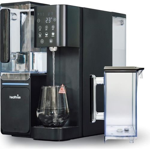 Health Rise Pure Water Pro | Umkehrosmose Wasserfilter | extra Karaffe | schadstofffreies Trinkwasser | Heißwasser | schwarz