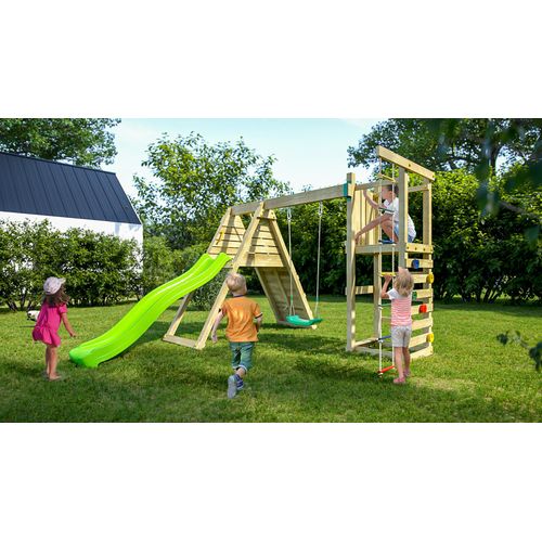 Klettergerüste mit Rutsche, Kletterbrücke, Schaukel und Kletterleiter Fungoo Climber