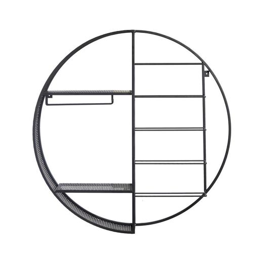 Landscape Weinregal , Schwarz , Metall , 2 Fächer , 80x80x15 cm , Küchen, Küchenmöbel, Küchenregale