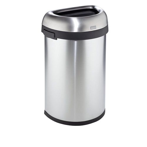 simplehuman Offener Abfalleimer, Volumen 60 l, BxHxT 470 x 760 x 333 mm, halbrund
