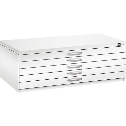 C+P Zeichnungsschrank, DIN A1, 5 Schubladen, Höhe 420 mm, verkehrsweiß