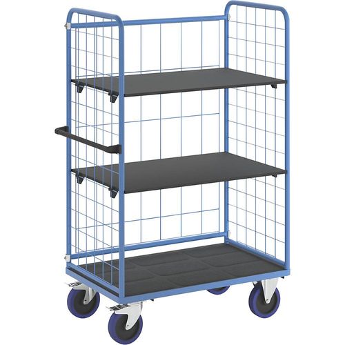 eurokraft pro Etagenwagen, mit 3-seitigen Gitterwänden, Ladeflächen-LxB 1140 x 730 mm, 3 Etagen