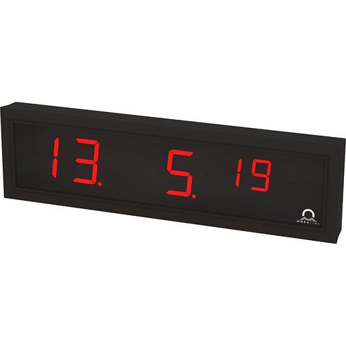 LED-Digitaluhr, HxBxT 118 x 423 x 39 mm, schwarz, rote LED kaiserkraft