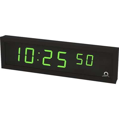 LED-Digitaluhr, HxBxT 118 x 423 x 39 mm, schwarz, grüne LED kaiserkraft